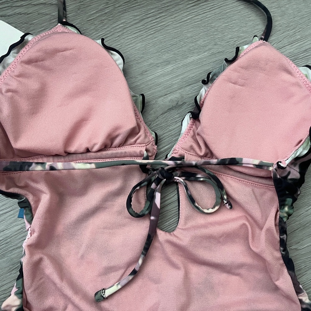 (NWT) Lucky Brand Smokescreen Monokini One-Piece Swimsuit Size XS - Picture 7 of 12